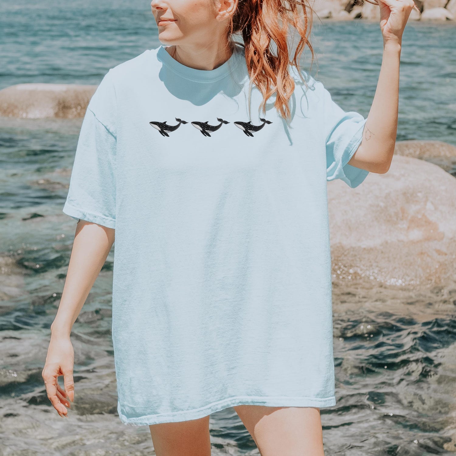 Minimalist Whale Graphic T-Shirt with Ocean-Inspired Design for Casual Everyday Style - Soft Comfort Colors Tee
