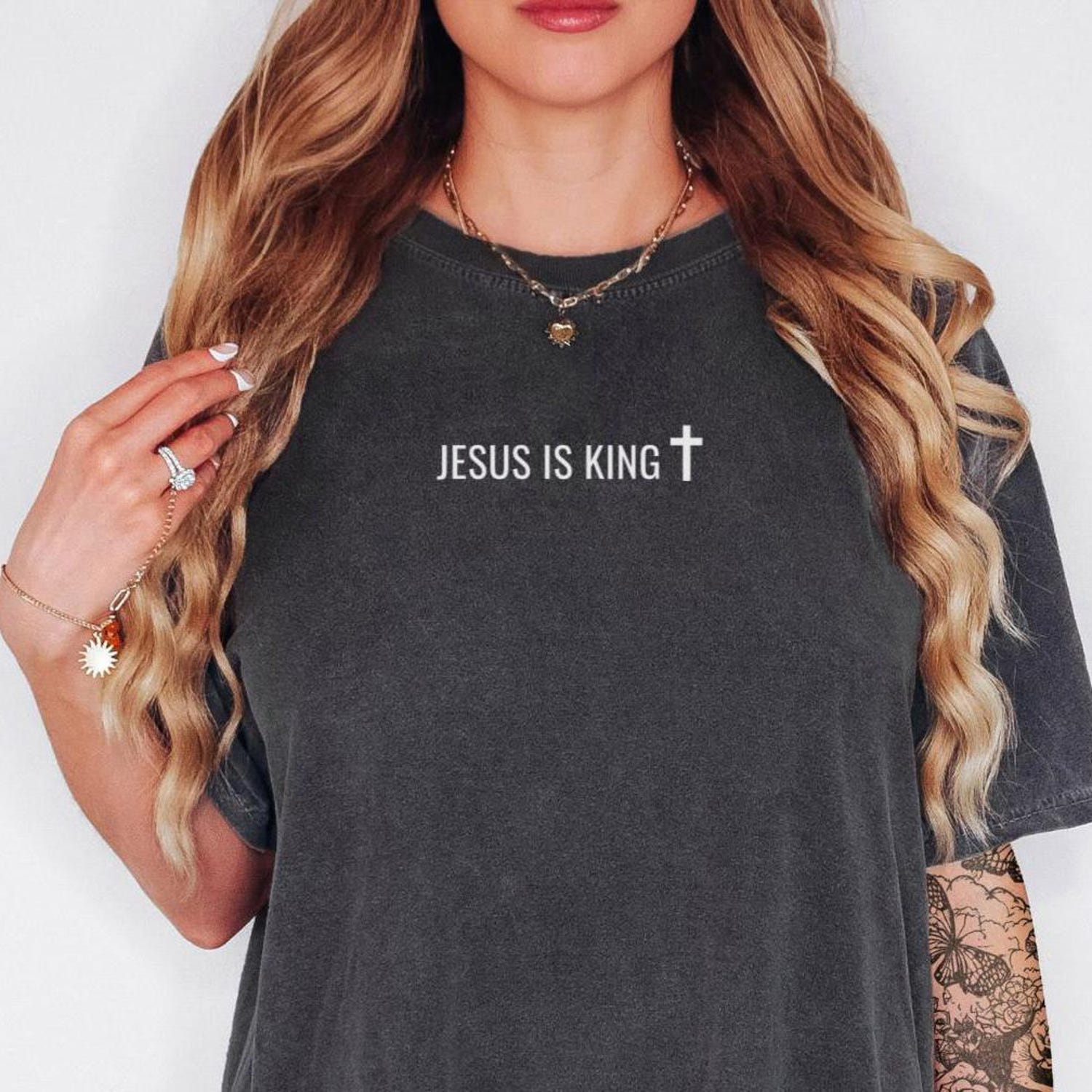 Jesus Is King Shirt, Minimalist Christian Tee