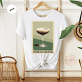 Espresso martini minimalist t-shirt, retro illustration, fun gift for wine cocktail lovers, Espresso martini lovers