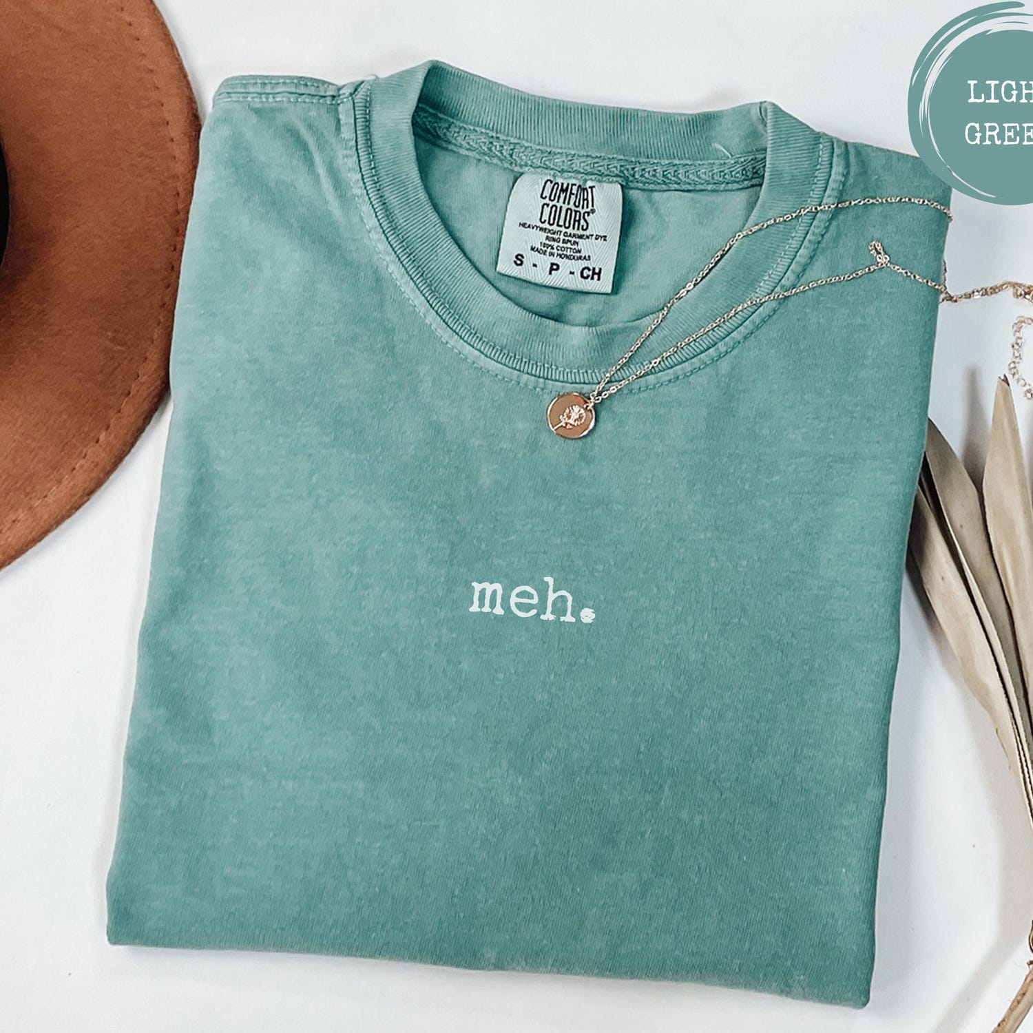 Minimalist meh. T-Shirt, Trendy Comfort Colors Unisex Tee, Aesthetic Graphic Sarcastic Slogan Less Is More Simple Minimal Life