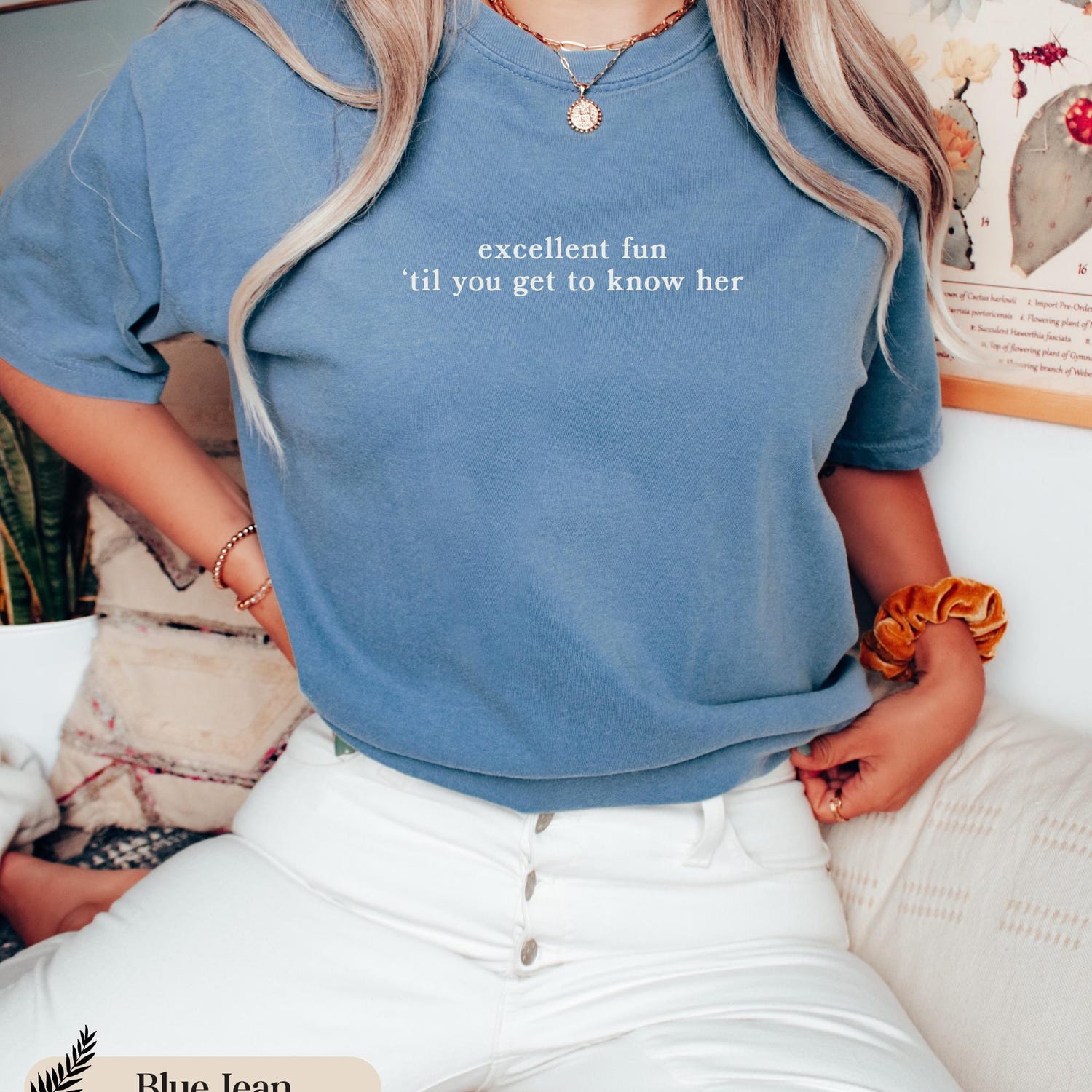 Minimal Lyric Tee Comfort‑Colors Music Lover Gift, Bolter Excellent Fun Til You Get to Know Her Shirt Song Lyrics Fan Gift for Women