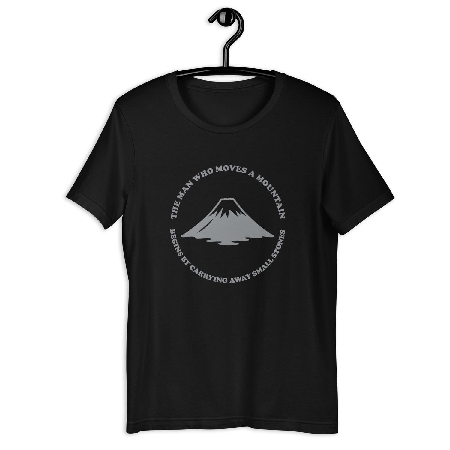Move a Mountain T-Shirt – Motivational Quote with Mountain Graphic, Minimalist Black & White Tee