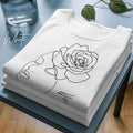 Minimalist Floral Line Art T-Shirt: Bella+Canvas Woman's Tee