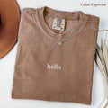 Hello Minimalist T-Shirt, Clean Font Design, Simple Graphic Tee, Chill Statement Shirt, Neutral Casual Outfit, Subtle Gift.
