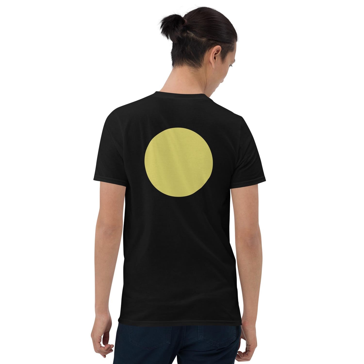 Yellow Circle Graphic T-Shirt, Minimalist Geometric Tee