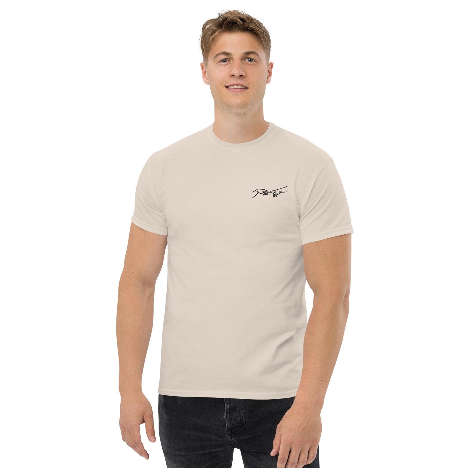 Michelangelo's Hands Minimalist T-shirt | AthenaWear