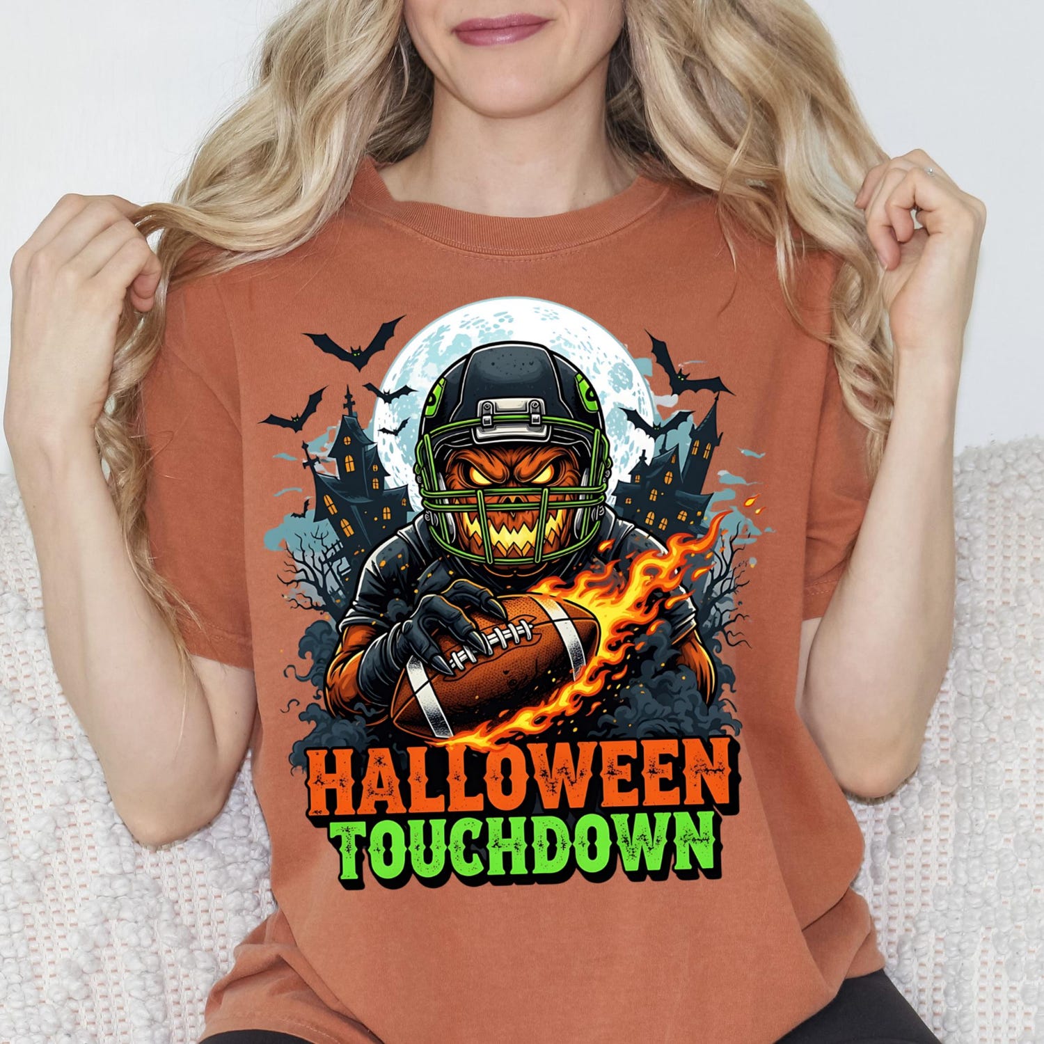 Halloween Touchdown Shirt, Halloween Shirt, Touchdown Season Shirt, Football Shirt, Halloween Gift, Football Gift, Spooky Season Shirt