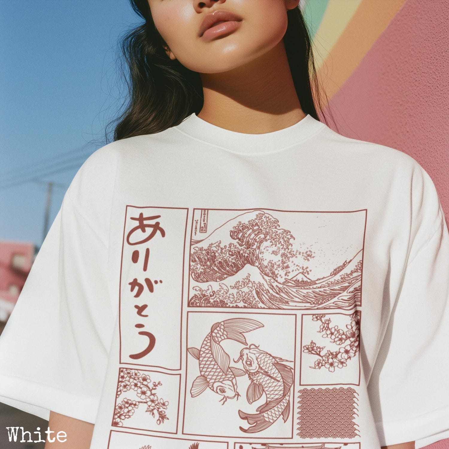 Vintage Japanese Shirt Hokusai Wave Unisex Shirt Minimalist Japanese Aesthetic Graphic Tee Urban Streetwear Grunge Line Art Japanese Gifts