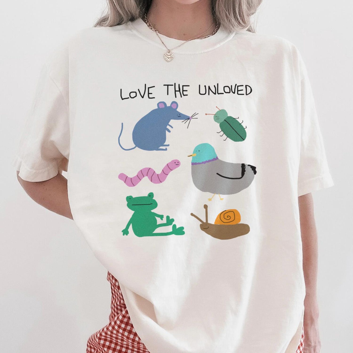Love the unloved - unisex t shirt, funny animal t shirt, pigeon, rat, frog t shirt
