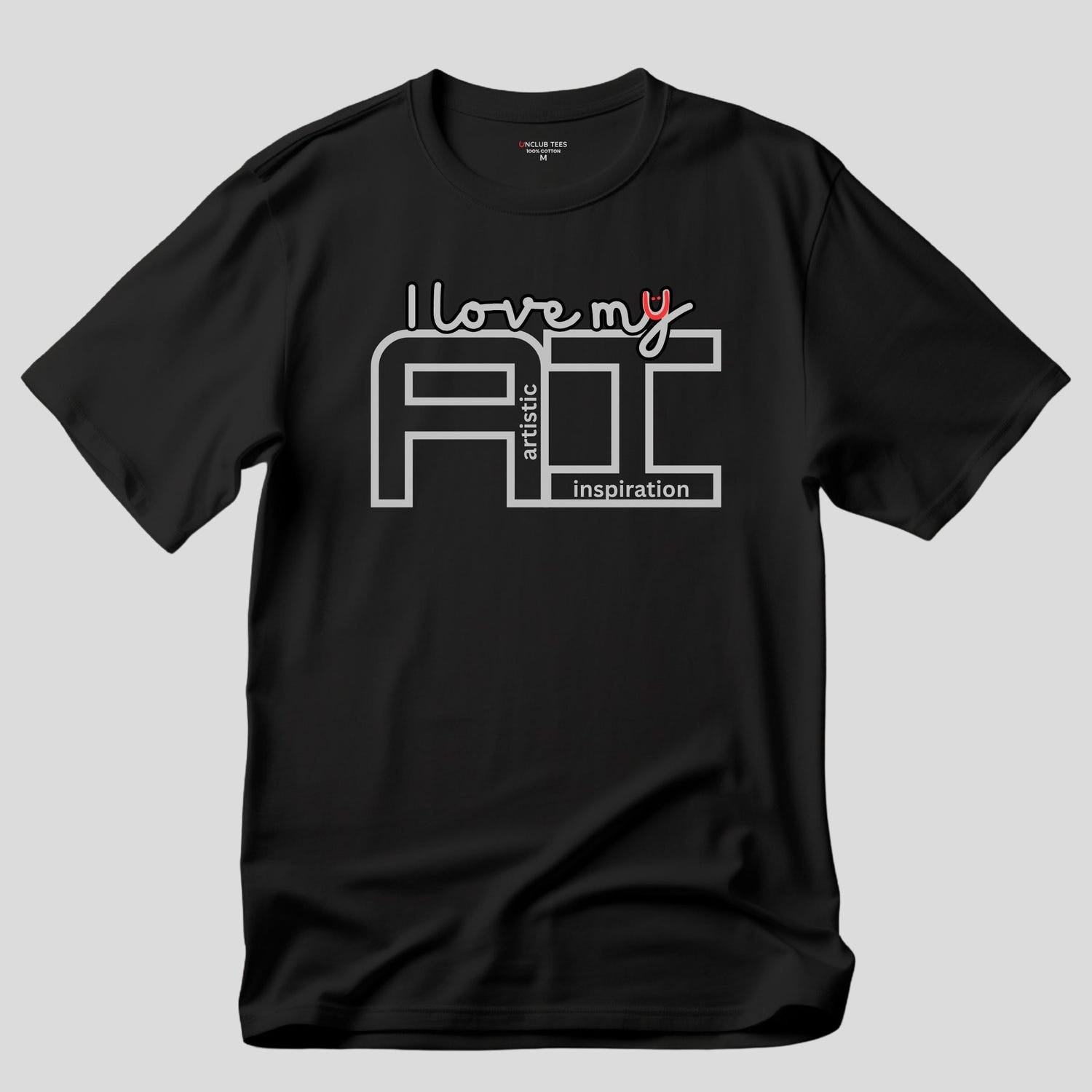 I Love My AI - Unisex Graphic T-Shirt: Black White S-3XL