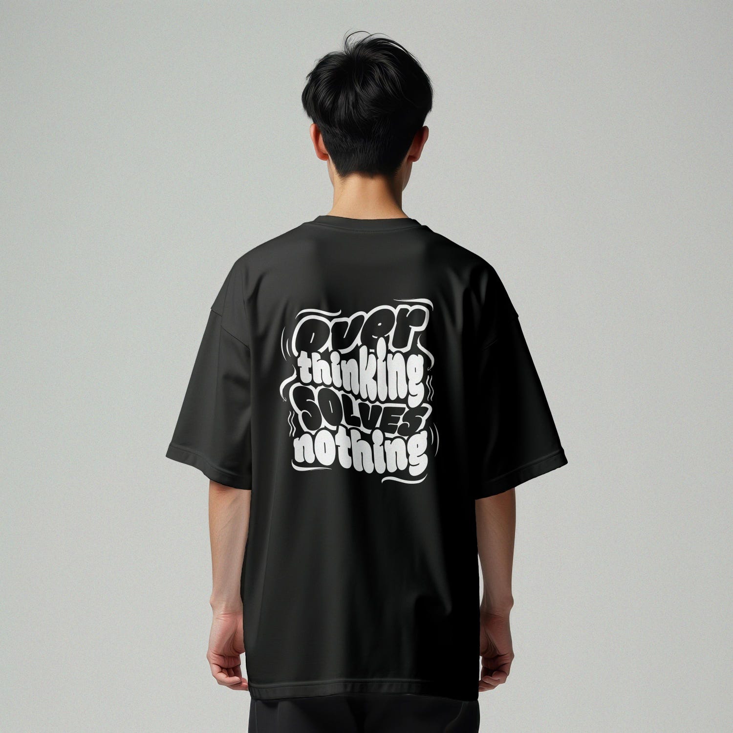 Overthinking Solves Nothing T-Shirt, Unisex Graphic Tee, Motivational Streetwear Shirt, Mental Health Awareness Gift