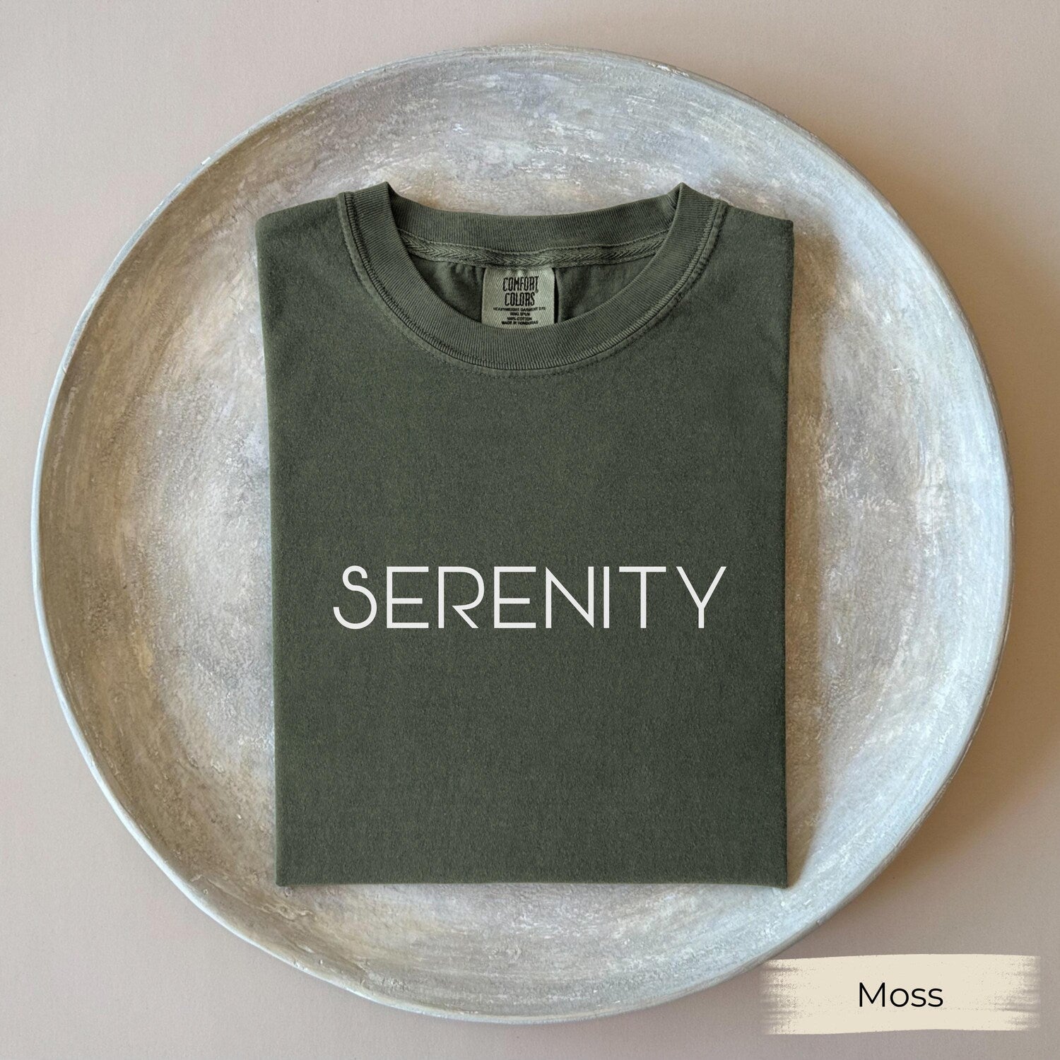 Serenity Shirt, Comfort Colors® Inspirational Tee, Motivational Shirt, Positive Message Shirt, Minimalist Shirt, Unisex Gift for Coworker