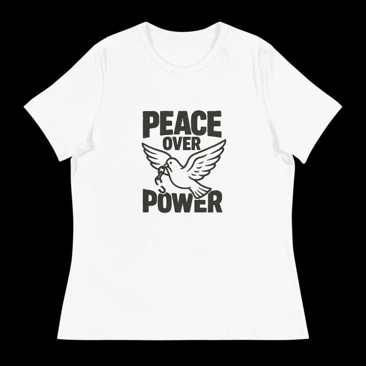 Peace Over Power Dove Graphic Tee, Unisex Minimalist T-shirt, Positive Vibes Shirt, Streetwear Tee