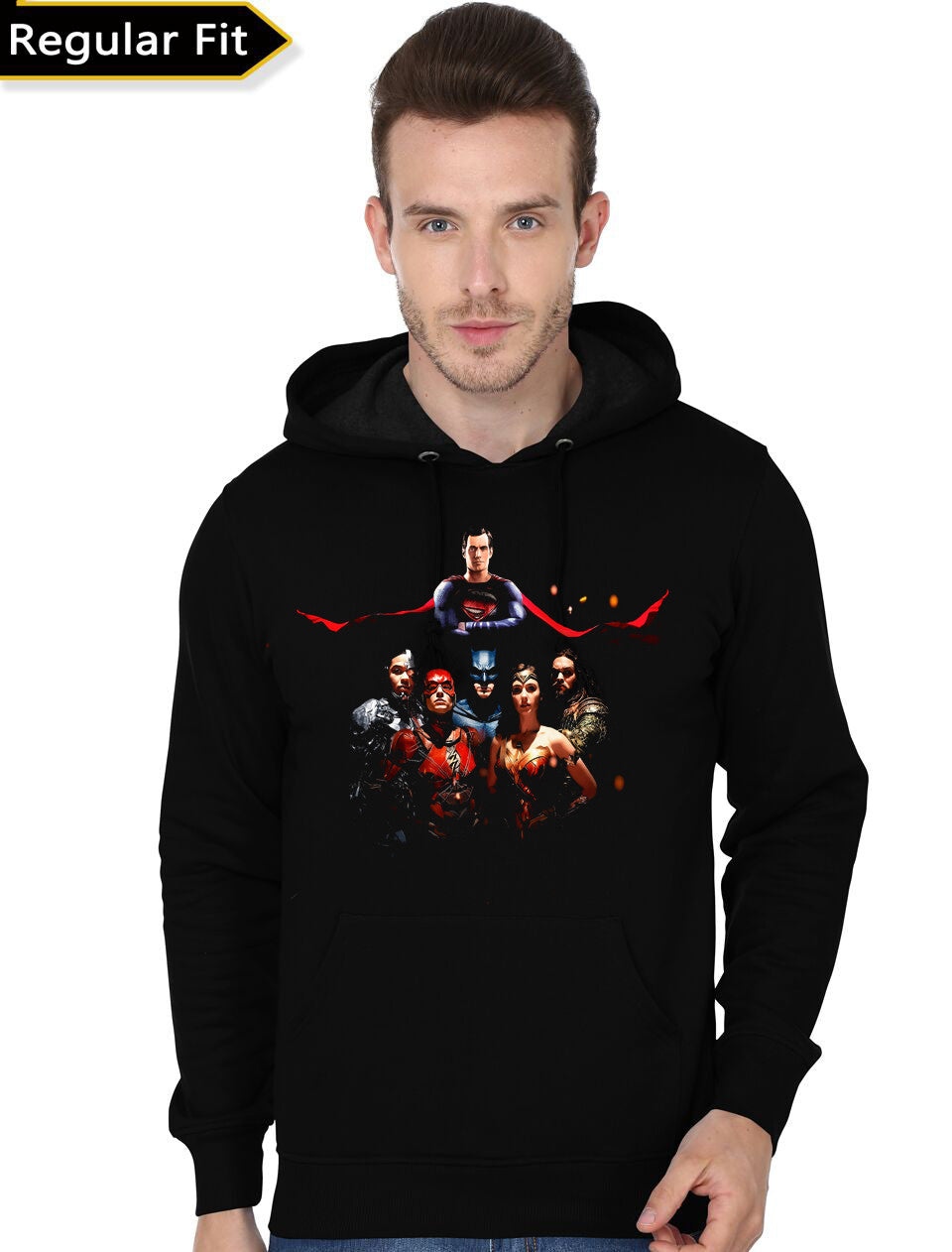 Justice League: You Cant Save The World Alone Black Hoodie