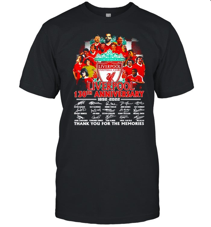 Liverpool 130th anniversary 1892 2022 signatures t shirt