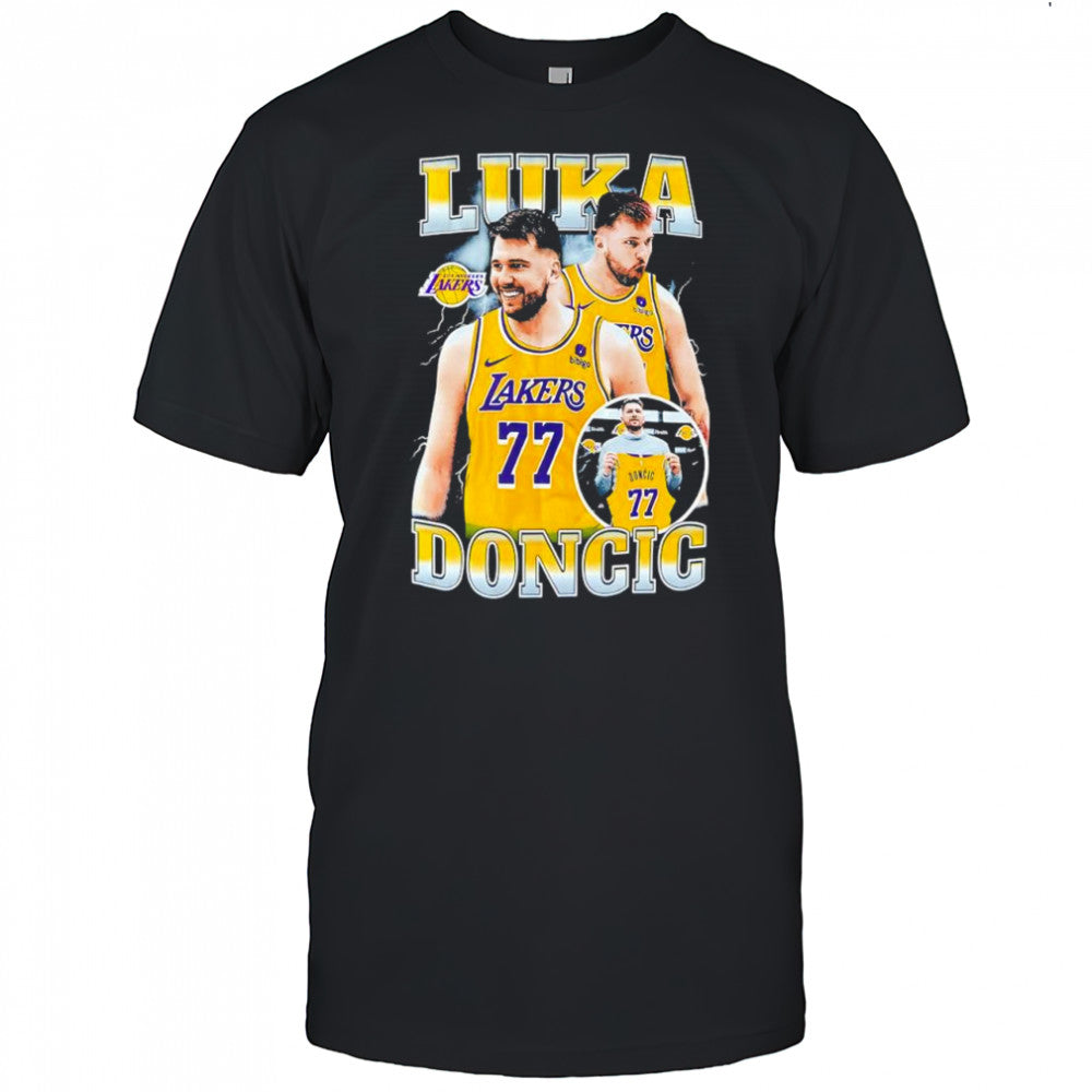 Luka Doncic Los Angeles Lakers basketball bling lighting graphic shirt