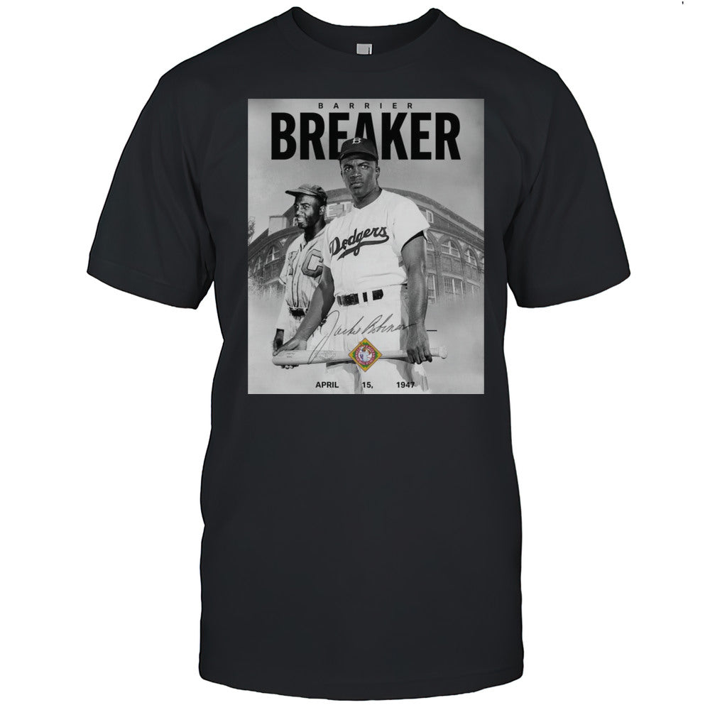 MLB Los Angeles Dodgers Barrier Breaker April 15 1947 Signature Poster T shirt