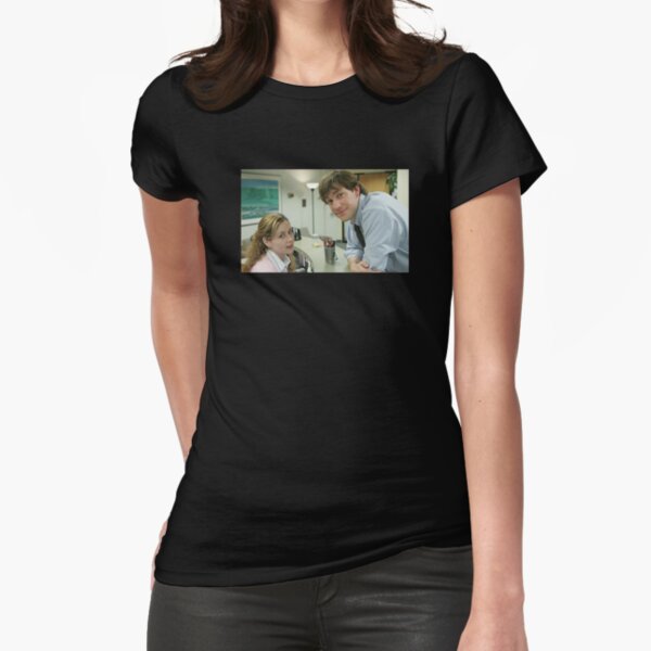 "Jim and Pam - THE OFFICE" Fitted T-Shirt for Sale by danielasmerch