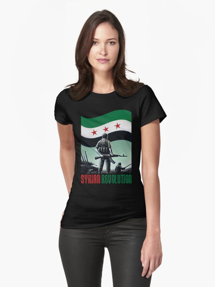 Syria Revolution Fitted T Shirt T Shirt Aesthetic Fit Top Rated Design