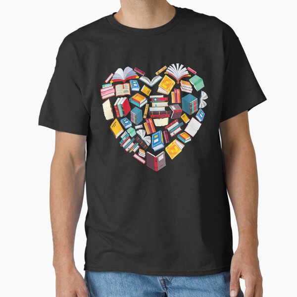 "Book Lover Heart Shape reading club Librarian Library gifts" Classic T-Shirt for Sale by hasagi357