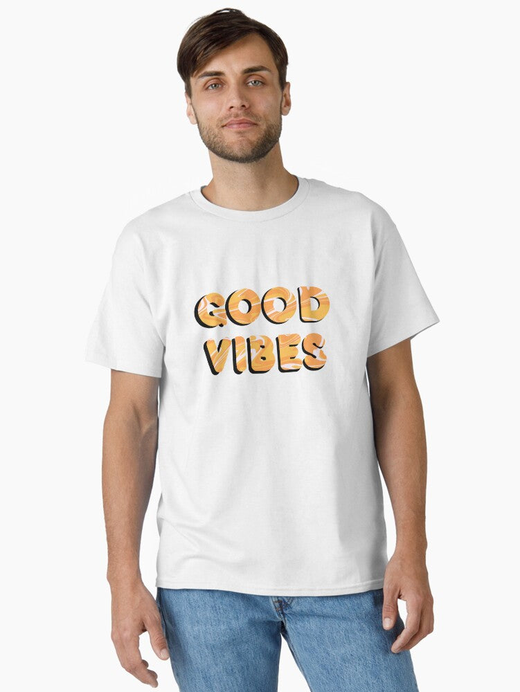orange good vibes Classic T Shirt T Shirt Viral US Style Daily Comfort Wear