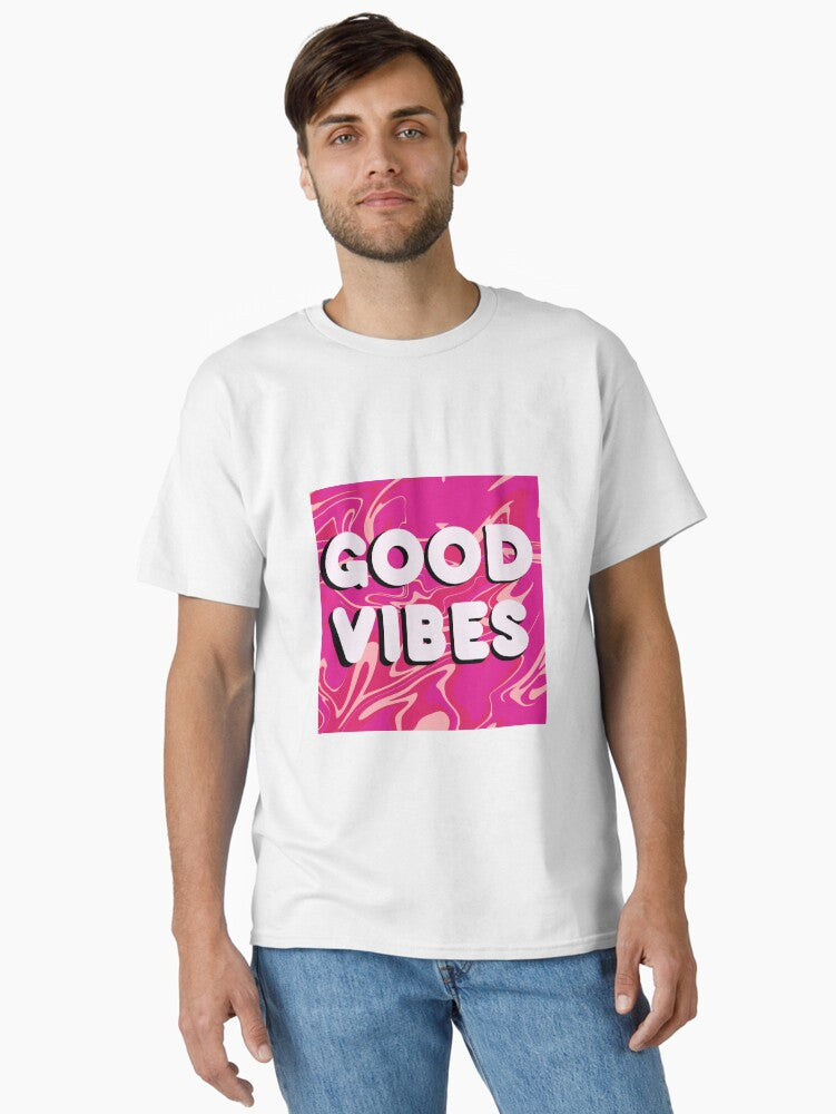 pink good vibes Classic T Shirt T Shirt Best Seller Look Daily Comfort Wear