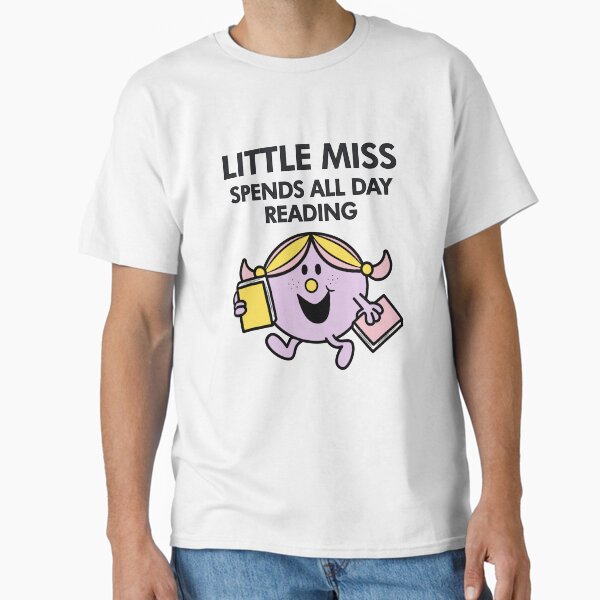 "little miss spends all day reading" Classic T-Shirt for Sale by indiebookster