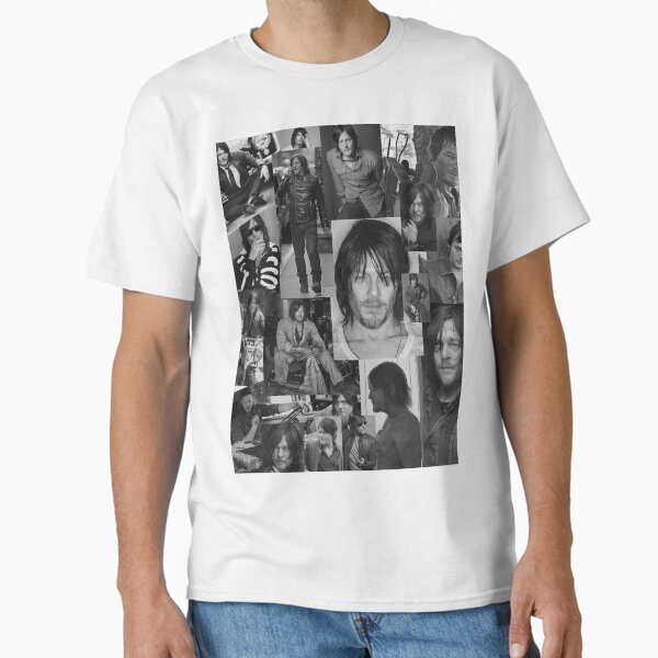 "Norman Reedus Black and White Aesthetics Photo Collage" Classic T-Shirt for Sale by CollageHeaven