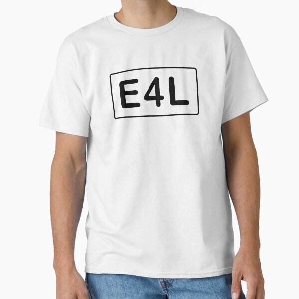 "E4L(blk print)" Classic T-Shirt for Sale by Colettesky