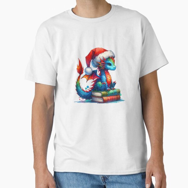 "Cute Christmas Dragon And Books" Classic T-Shirt for Sale by TheAnimalZ00