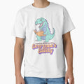 "I Need My Alone Time - dinosaur reading" Classic T-Shirt for Sale by jess1586
