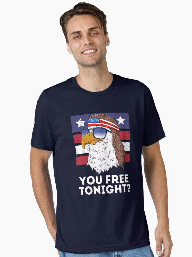 You Free Tonight Funny Patriotic Mullet Bald Eagle Essential T Shirt T Shirt Aesthetic Fit High Search Demand