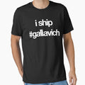 "i ship #gallavich (White with black bg)" Essential T-Shirt for Sale by Rilene