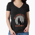 "No Longer Human wolf design." Fitted V-Neck T-Shirt for Sale by ironcliffdesign