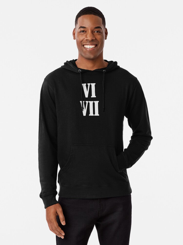 Vi Vii Roman Numeral Six Seven 67 Funny Lightweight Hoodie Hoodie Minimal Style