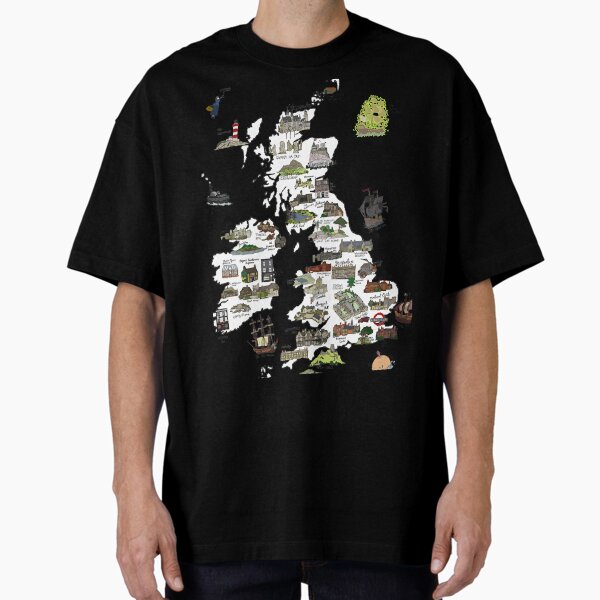 "A Literary Map of the UK and Ireland " Oversized T-Shirt for Sale by ihhman