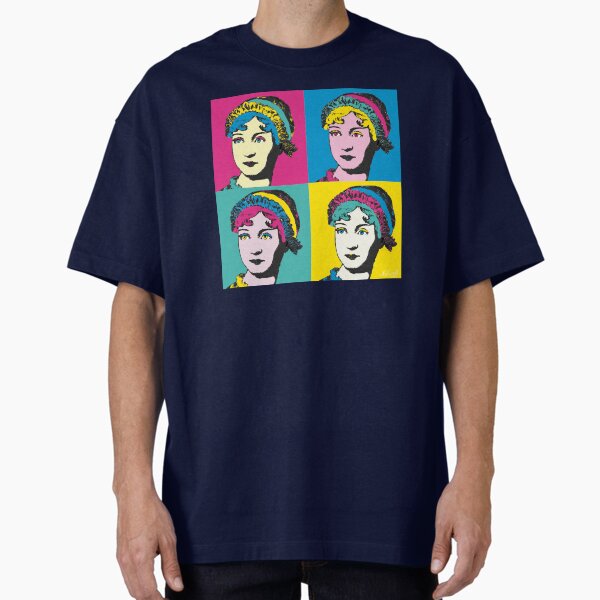 "Andy Warhol style Jane Austen pop art" Oversized T-Shirt for Sale by fairchildart