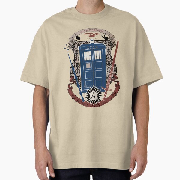 "crest of the knight of fandom (a LOT of fandoms actually ;)" Oversized T-Shirt for Sale by koroa