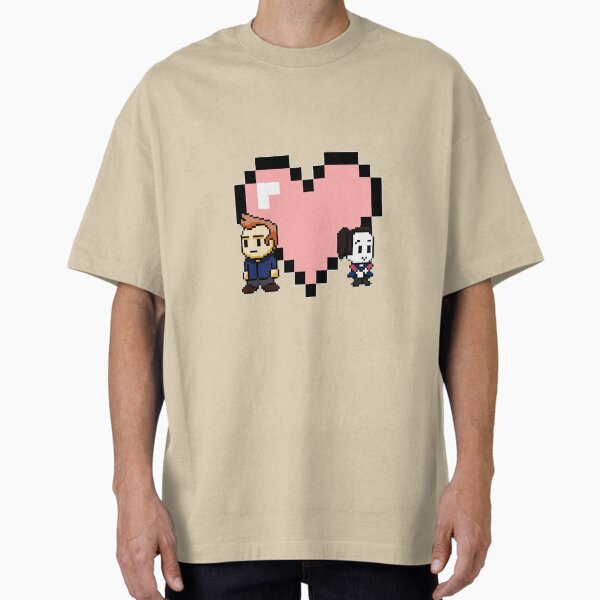 ""Love in 8-bit": Jeff and Annie (style A)" Oversized T-Shirt for Sale by oncenfuturekiki