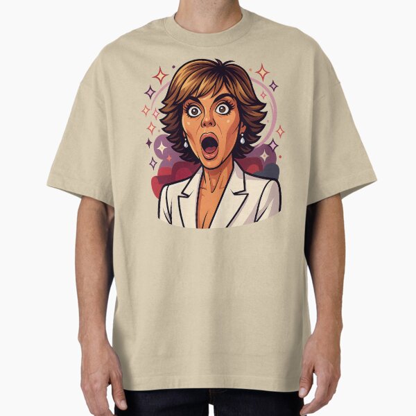 "Lisa Rinna Shocked Reaction – RHOBH Reunion “Same Hairdo for 20 Years” Moment" Oversized T-Shirt for Sale by GirlyPopped