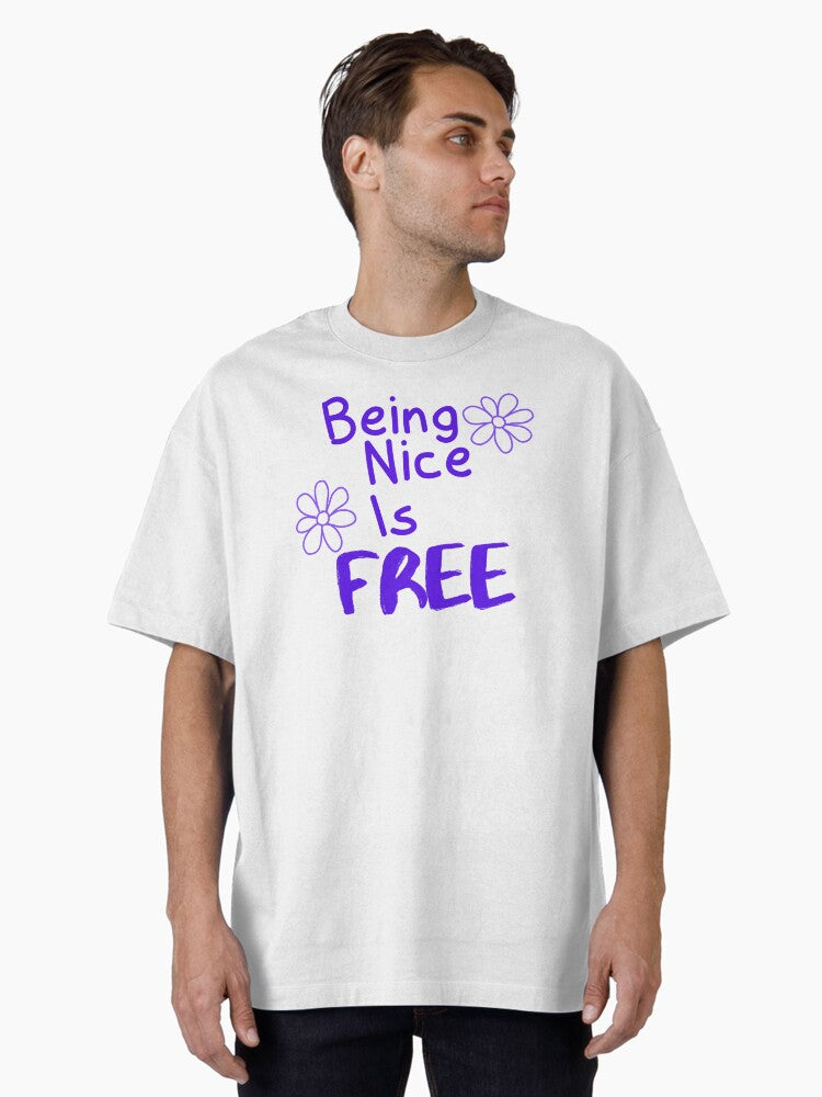 Being Nice is Free Daisies Purple Oversized T Shirt T Shirt Viral US Style High CTR Pick