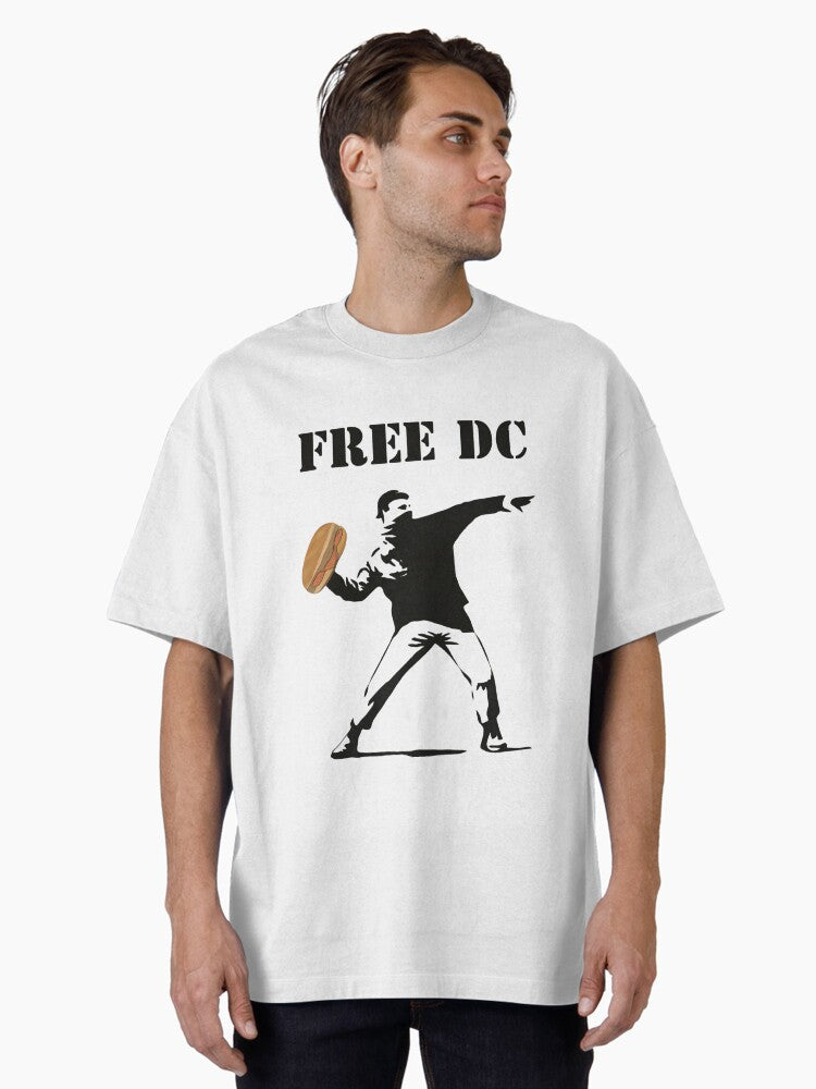 Sandwich Guy Free DC Resist Protest freedom echo Anti Trump Sucks Fascist Oversized T Shirt T Shirt Aesthetic Fit Top Ra