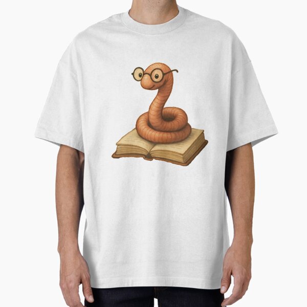 "Funny Book Worm - Cute Pun" Oversized T-Shirt for Sale by LoudMouthSoup