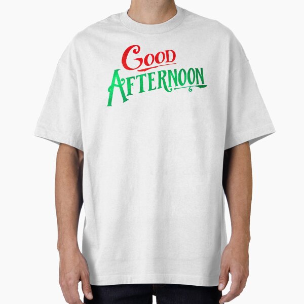 ""Good Afternoon!" from "Spirited" (Red and Green Graphic)" Oversized T-Shirt for Sale by fabulissa