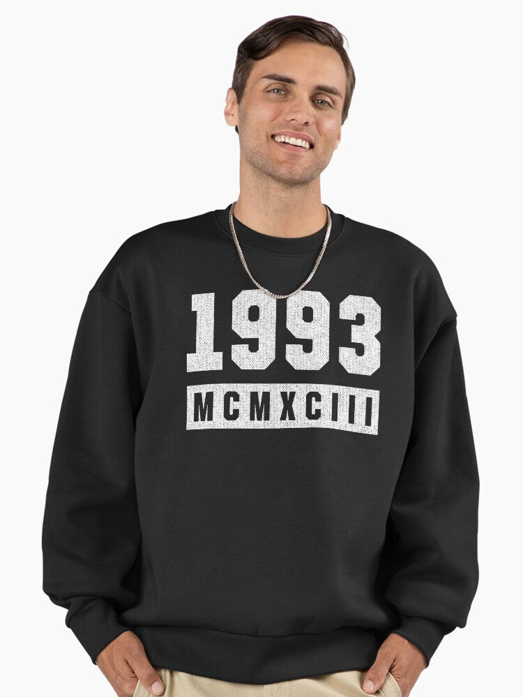 Vintage 1993 Roman Numeral Premium Oversized Sweatshirt T Shirt US Market