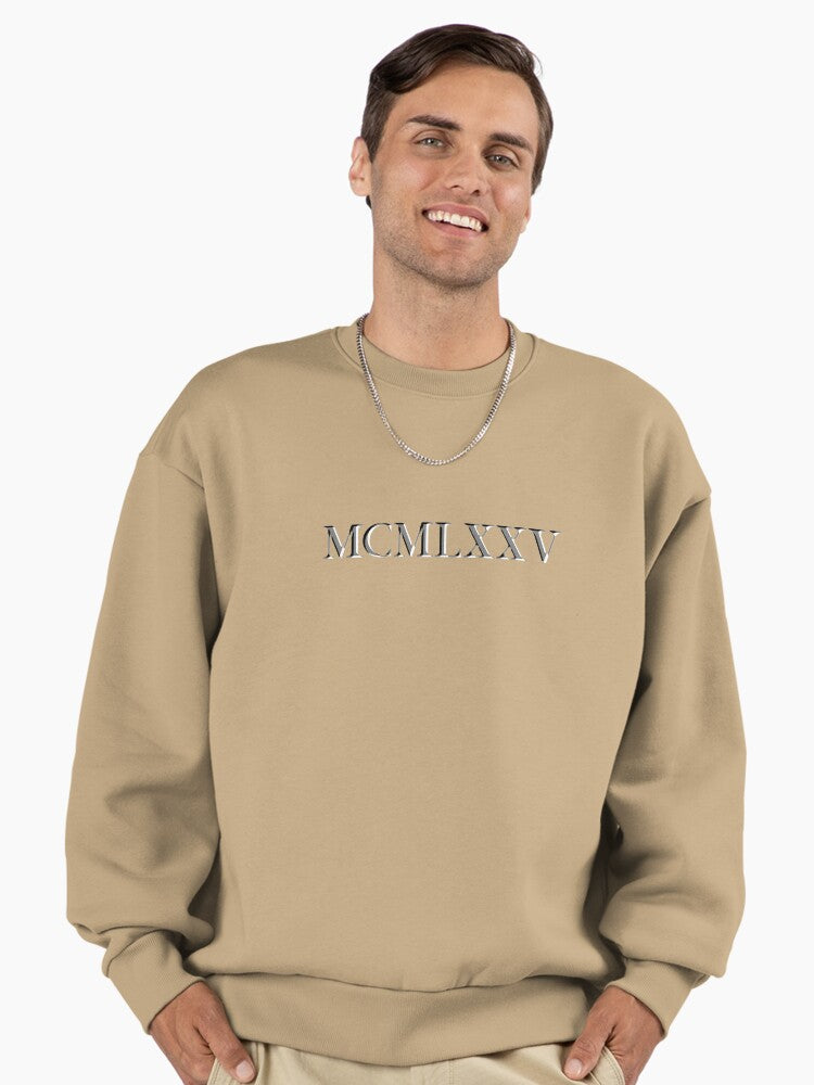 Roman Numeral 1975 Premium Oversized Sweatshirt T Shirt Minimal Style