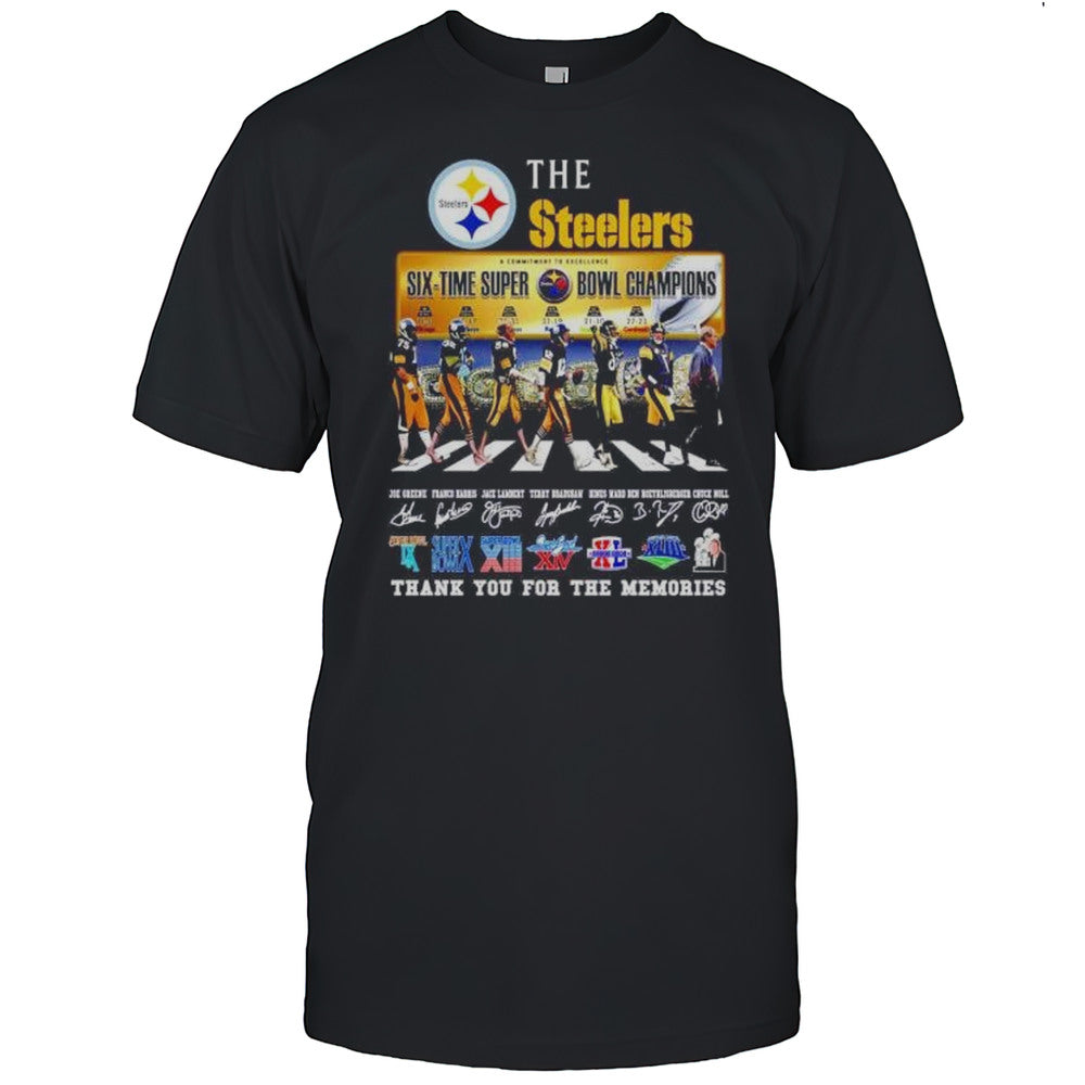 The Pittsburgh Steelers Six Time Super Bowl Champions Thank You For The Memories Signatures Shirt
