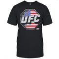 UFC octagon logo USA flag background shirt